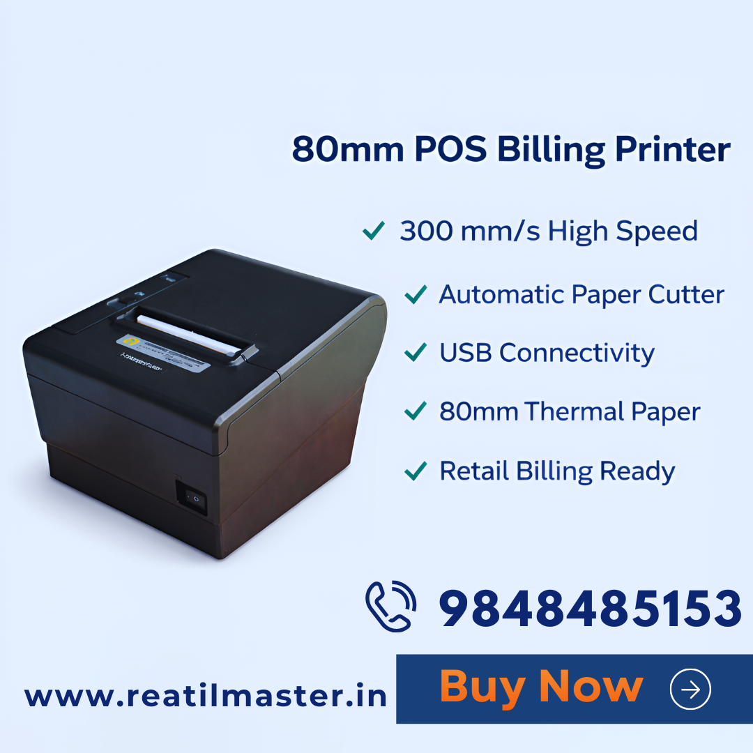 Thermal POS Billing Printer with Auto Cutter | USB | 80mm - Image 2